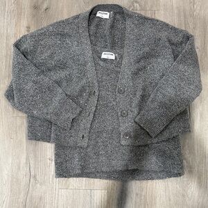 LNA Charcoal Button-Up Cardigan